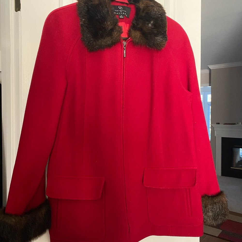 Collection by Gallery Bright Red Coat M
